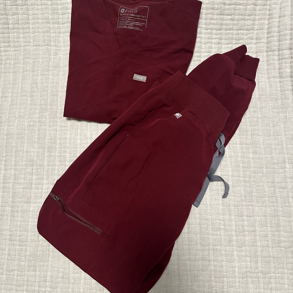 Figs Maroon high waisted Joggers